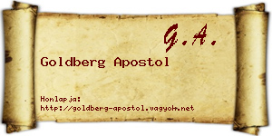 Goldberg Apostol névjegykártya